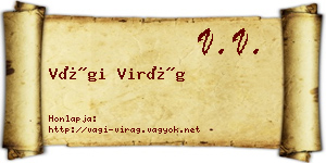 Vági Virág névjegykártya